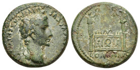 AUGUSTUS (27 BC-14 AD). Semis. Lugdunum.

Obv: CAESAR AVGVST DIVI F PATER PATRIAE
Laureate head right.
Rev: ROM ET AVG
Front elevation of the Altar of...