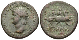 NERO (54-68). Sestertius. Lugdunum.

Obv: NERO CLAVD CAESAR AVG GER P M TR P IMP P P
Laureate head left, with globe at point of bust.
Rev: S - C / DEC...