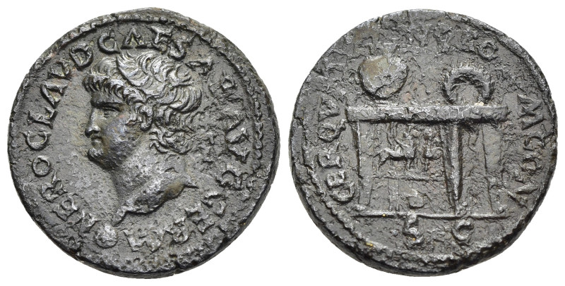 NERO (54-68). Semis. Lugdunum.

Obv: NERO CLAVD CAESAR AVG GERM
Bare head left w...
