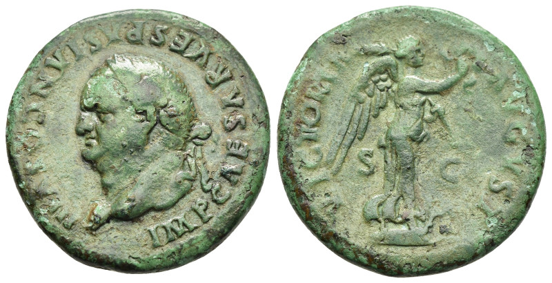 VESPASIAN (69-79). As. Rome. 

Obv: IMP CAESAR VESPASIAN COS VIII 
Laureate head...