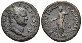 TITUS (Caesar 69-79). As. Rome.

Obv: T CAESAR IMP COS V
Laureate head right.
Rev: AEQVITAS AVGVST/ S-C
Aequitas standing left, holding scales and lon...