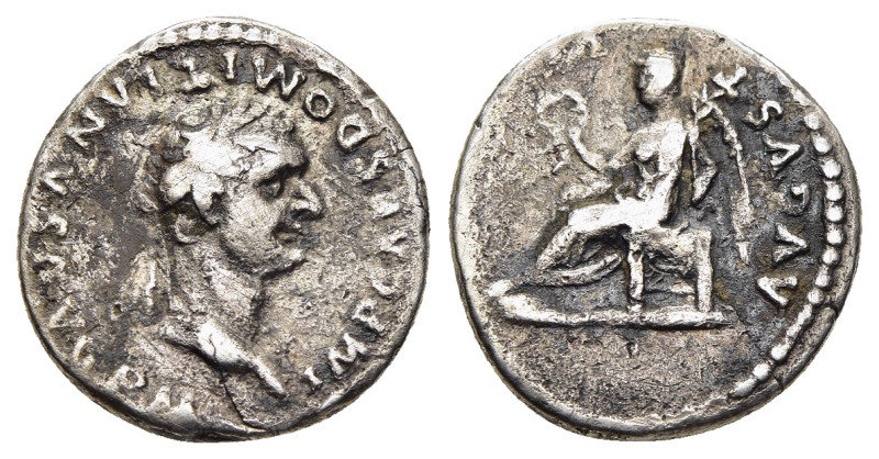 DOMITIAN (81-96). Quinarius. Rome.

Obv: IMP CAES DOMITIANVS AVG P M
Laureate he...