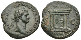 DOMITIAN (81-96). As. Rome.

Obv: IMP CAES DOMITIAN AVG GERM COS XI 
Laureate bust right, wearing aegis.
Rev: SALVTI AVGVSTI
Altar, S-C across. 

RIC ...