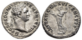 DOMITIAN (81-96). Denarius. Rome.

Obv: IMP CAES DOMIT AVG GERM P M TR P XV.
Laureate head right.
Rev: IMP XXII COS XVII CENS P P P.
Minerva standing ...