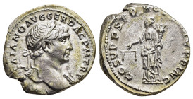 TRAJAN (98-117). Denarius. Rome.

Obv: IMP TRAIANO AVG GER DAC P M TR P 
Laureate bust right, wearing aegis.
Rev: COS V P P SPQR OPTIMO PRINC
Aequitas...