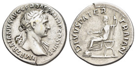 TRAJAN, with TRAJAN PATER (98-117). Denarius. Rome.

Obv: IMP TRAIANVS AVG GER DAC P M TR P COS VI P P
Laureate bust of Trajan right, with slight drap...