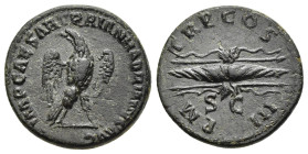 HADRIAN (117-138). Semis. Rome. 

Obv: IMP CAESAR TRAIAN HADRIANVS AVG 
Eagle with spread wings, standing right, his head turned to left. 
Rev: P M TR...