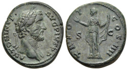 ANTONINUS PIUS (138-161). As. Rome.

Obv: ANTONINVS AVG PIVS P P
laureate bust to right, slight drapery.
Rev: TR POT COS IIII/ S - C
Pudicitia standin...