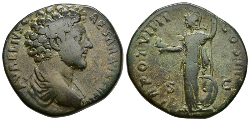 MARCUS AURELIUS (Caesar, 139-161). Sestertius. Rome.

Obv: AVRELIVS CAESAR AVG P...
