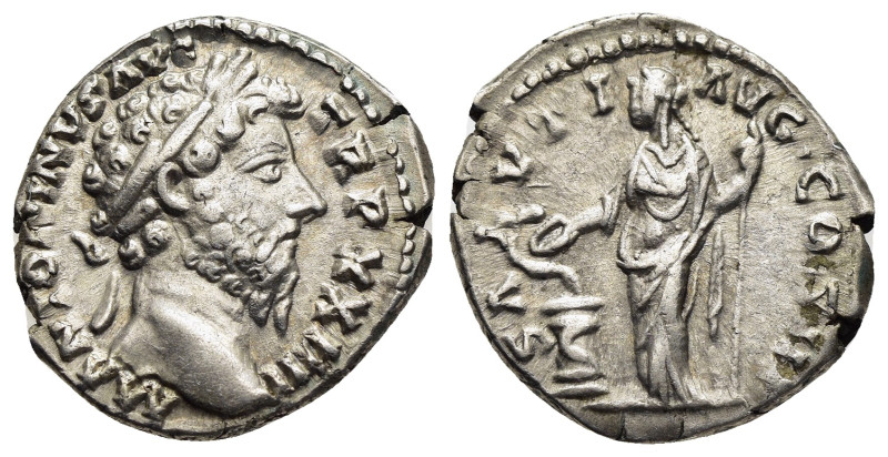 MARCUS AURELIUS (161-180). Denarius. Rome.

Obv: M ANTONINVS AVG TR P XXIII
Laur...