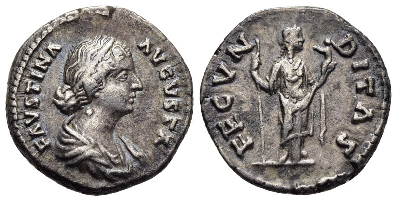 FAUSTINA II (Augusta, 147-175). Denarius. Rome.

Obv: FAVSTINA AVGVSTA.
Draped b...