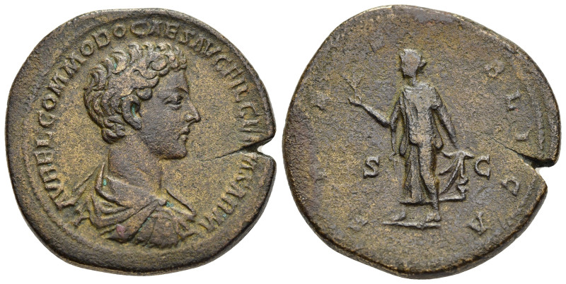 COMMODUS (Caesar, 166-177). Sestertius. Rome.

Obv: L AVREL COMMODO CAES AVG FIL...