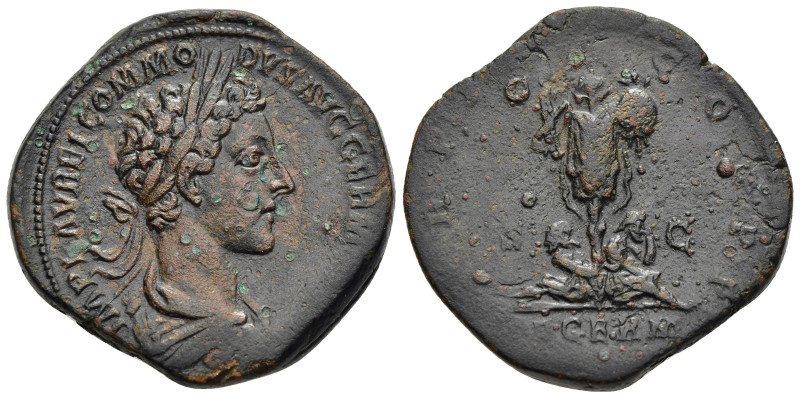 COMMODUS (Caesar, 166-177). Sestertius. Rome.

Obv: IMP L AVREL COMMODVS AVG GER...