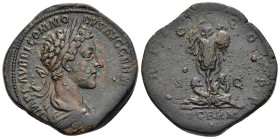 COMMODUS (Caesar, 166-177). Sestertius. Rome.

Obv: IMP L AVREL COMMODVS AVG GERM SARM
Bareheaded and draped bust right.
Rev: TR P II COS P P / S - C ...