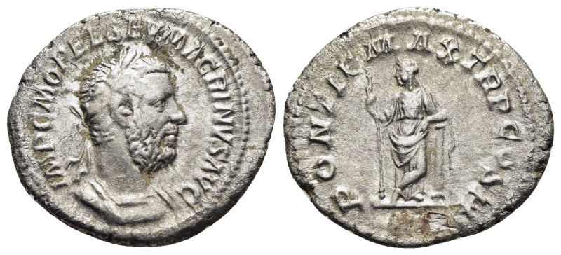 MACRINUS (217-218). Denarius. Rome.

Obv: IMP C M OPEL SEV MACRINVS AVG.
Laureat...