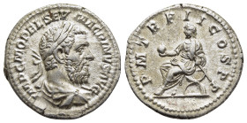 MACRINUS (217-218). Denarius. Rome.

Obv: IMP C M OPEL SEV MACRINVS AVG
Laureate and draped bust right.
Rev: P M TR P II COS P P
Macrinus seated left ...