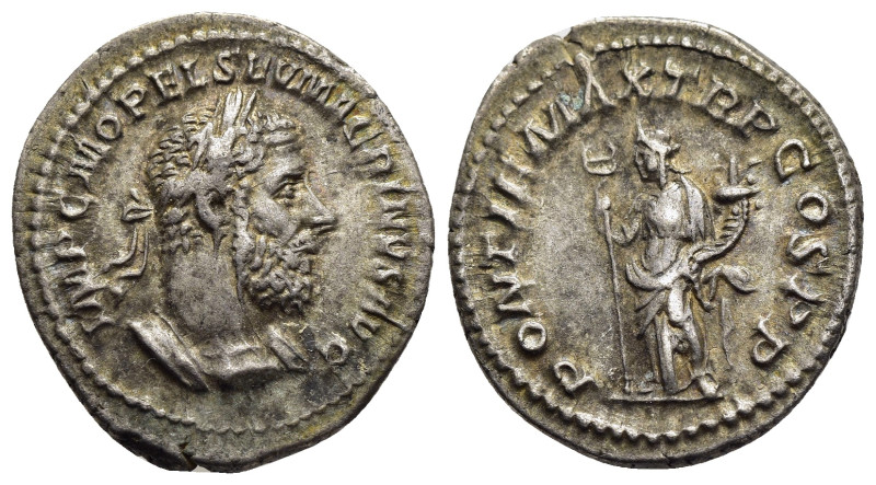 MACRINUS (217-218). Denarius. Rome.

Obv: IMP C M OPEL SEV MACRINVS AVG
Laureate...