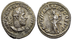MACRINUS (217-218). Denarius. Rome.

Obv: IMP C M OPEL SEV MACRINVS AVG
Laureate and cuirassed bust right.
Rev: PONTIF MAX TR P II COS P P
Felicitas s...