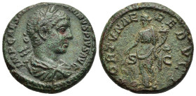 ELAGABALUS (218-222). As. Rome.

Obv: IMP CAES M AVR ANTONINVS PIVS AVG 
Laureate, draped and cuirassed bust right.
Rev: FORTVNAE REDVCI / S – C 
Fort...