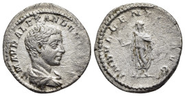 SEVERUS ALEXANDER (Caesar, 222). Denarius. Rome. Struck under Elagabal.

Obv: M AVR ALEXANDER CAES
Bareheaded and draped bust right.
Rev: INDVLGENTIA ...