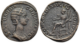 ORBIANA (Augusta, 225-227). Sestertius. Rome.

Obv: SALL BARBIA ORBIANA AVG.
Draped bust right, wearing stephane.
Rev: CONCORDIA AVGVSTORVM / S C.
Con...