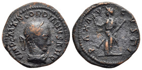 GORDIAN III (238-244). Base metal Denarius. Uncertain eastern mint.

Obv: IMP C M AN GORDIANVS AVG.
Laureate, draped and cuirassed bust right.
Rev: PA...