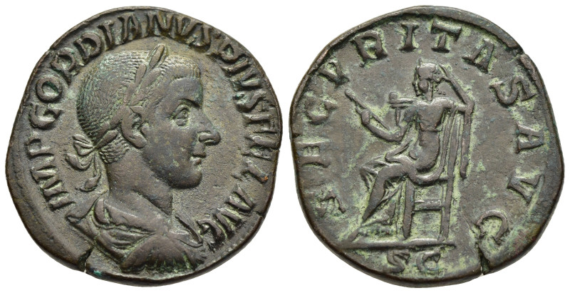 GORDIAN III (238-244). Sestertius. Rome.

Obv: IMP GORDIANVS PIVS FEL AVG.
Laure...