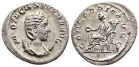 OTACILIA SEVERA (Augusta, 244-249). Antoninianus. Rome.

Obv: M OTACIL SEVERA AVG
Draped bust right, wearing stephane and set upon crescent.
Rev: CONC...