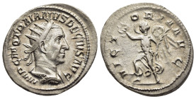 TRAJANUS DECIUS (249-251). Antoninianus. Rome.

Obv: IMP C M Q TRAIANVS DECIVS AVG
Radiate and cuirassed bust right.
Rev: VICTORIA AVG
Victory advanci...