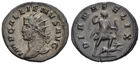 GALLIENUS (253-268). Antoninianus. Mediolanum.

Obv: IMP GALLIENVS AVG.
Radiate head left.
Rev: DIANA FELIX.
Diana, holding bow and drawing arrow from...