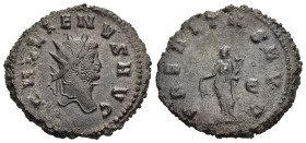 GALLIENUS (253-268). 'Double Antoninianus'. Rome.

Obv: GALLIENVS AVG.
Radiate head right.
Rev: VBERITAS AVG.
Uberitas standing facing, head left, hol...