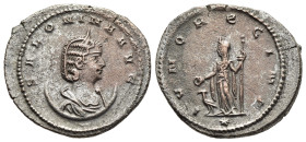 SALONINA (Augusta, 254-268). Antoninianus. Antioch.

Obv: SALONINA AVG
Draped bust right, wearing stephane and set upon crescent.
Rev: IVNO REGINA
Jun...