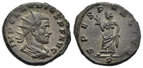 CLAUDIUS II GOTHICUS (268-270). Antoninianus. Mediolanum.

Obv: IMP CLAVDIVS P F AVG.
Radiate, draped and cuirassed bust right.
Rev: SPES PVBLICA // P...