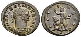 AURELIAN (270-275). Antoninianus. Serdica.

Obv: IMP AVRELIANVS AVG.
Radiate and cuirassed bust right.
Rev: ORIENS AVG // S.
Sol standing left with gl...