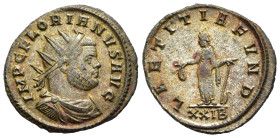FLORIANUS (276). Antoninianus. Rome.

Obv: IMP C FLORIANVS AVG.
Radiate, draped and cuirassed bust right.
Rev: LAETITIA FVND // XXIB.
Laetitia standin...