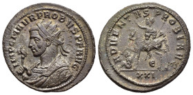 PROBUS (276-282). Antoninianus. Siscia.

Obv: IMP C M AVR PROBVS P F AVG.
Radiate and mantled bust left, holding eagle-tipped sceptre.
Rev: ADVENTVS P...