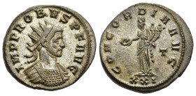 PROBUS (276-282). Antoninianus. Siscia.

Obv: IMP PROBVS P F AVG.
Radiate and cuirassed bust right.
Rev: CONCORDIA AVG / T / XXI.
Concordia standing l...