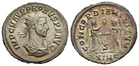 PROBUS (176-182). Antoninianus. Cyzicus.

Obv: IMP C M AVR PROBVS AVG.
Radiate, draped and cuirassed bust right.
Rev: CONCORDIA MILITVM / S // XXIMC.
...