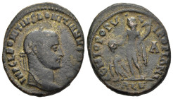 DOMITIUS DOMITIANUS (Usurper, 297-298). Follis. Alexandria.

Obv: IMP C L DOMITIVS DOMITIANVS AVG
Laureate head right.
Rev: GENIO POPVLI ROMANI // ALE...