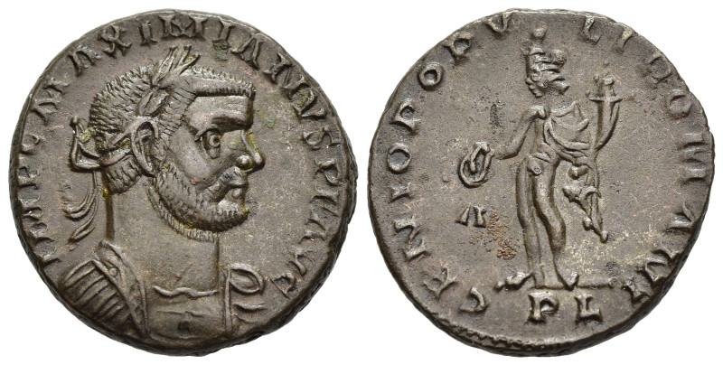 MAXIMIANUS HERCULIUS (First reign, 286-305). Follis. Lugdunum.

Obv: IMP MAXIMIA...