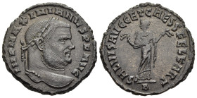 MAXIMIANUS HERCULIUS (First reign, 286-305). Follis. Carthage.

Obv: IMP MAXIMIANVS P F AVG.
Laureate head right.
Rev: SALVIS AVGG ET CAESS FEL KART /...