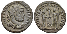 MAXIMIANUS HERCULIUS (First reign, 286-305). Radiate Follis. Cyzicus.

Obv: IMP C M A MAXIMIANVS P F AVG.
Radiate and cuirassed bust right.
Rev: CONCO...