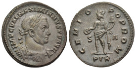 MAXIMIANUS HERCULIUS (second reign, 307-308). Follis. Treveri.

Obv: IMP C VAL MAXIMIANVS P F AVG.
Laureate and cuirassed bust right.
Rev: GENIO POP R...