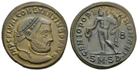 CONSTANTIUS I CHLORUS (305-306). Follis. Serdica.

Obv: IMP C FL VAL CONSTANTIVS P F AVG.
Laureate head right.
Rev: GENIO POPVLI ROMANI / B // SM SD.
...
