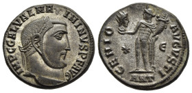 MAXIMINUS DAIA (310-313). Follis. Antioch.

Obv: IMP C GAL VAL MAXIMINVS P F AVG.
Laureate head right.
Rev: GENIO AVGVSTI / (star) - Є // ANT.
Genius ...