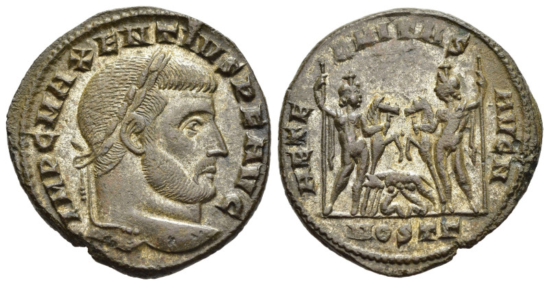 MAXENTIUS (307-312). Follis. Ostia.

Obv: IMP C MAXENTIVS P F AVG.
Laureate head...