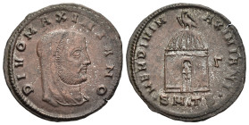 DIVUS GALERIUS MAXIMIANUS (Died 311). Follis. Thessalonica. Struck under Licinius I.

Obv: DIVO MAXIMIANO.
Veiled head right.
Rev: MEM DIVI MAXIMIANI ...