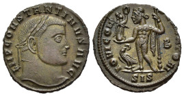 CONSTANTINE I THE GREAT (307-337). Follis. Siscia.

Obv: IMP CONSTANTINVS AVG.
Laureate head right.
Rev: IOVI CONSERVATORI / B // SIS.
Jupiter standin...