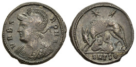 ANONYMOUS. Commemorative series, struck under Constantius II (before 340). Follis. Thessalonica.

Obv: VRBS ROMA
Helmeted and cuirassed bust of Roma l...