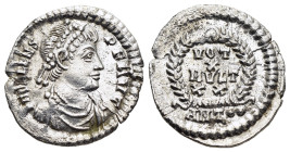 VALENS (364-378). Siliqua. Antioch.

Obv: D N VALENS P F AVG
Diademed, draped and cuirassed bust right.
Rev: VOT / X / MVLT / XX / ANT • •
Legend in f...